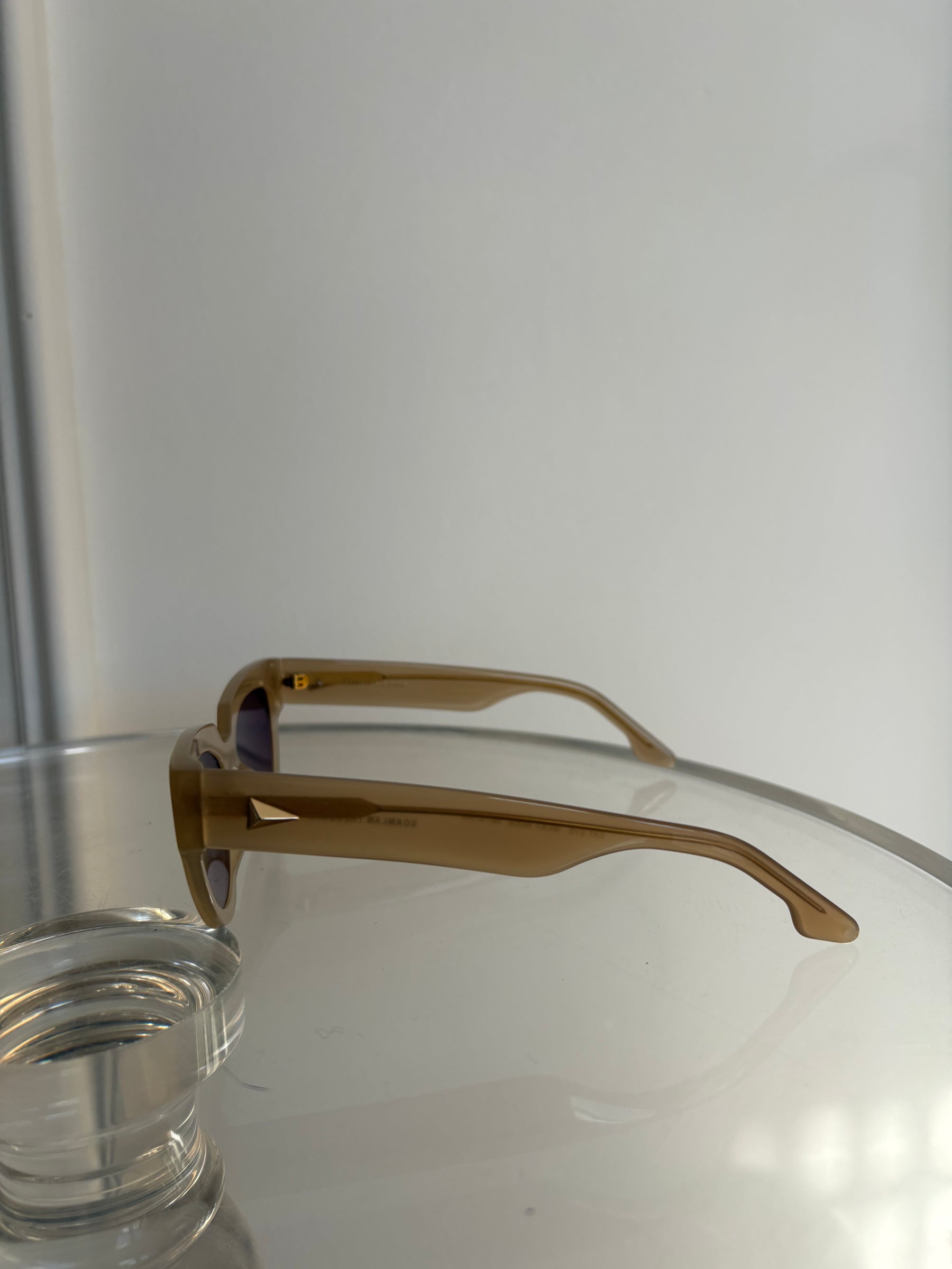 Scanlan Theodore Taupe Acetate Cat Eye Sunglasses