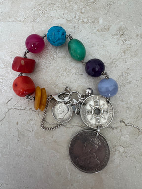 Fiorina Multi Beaded Coin Bracelet