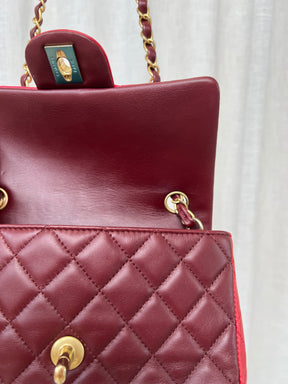 Chanel Red Tri-Colour Leather Mini Flap Bag