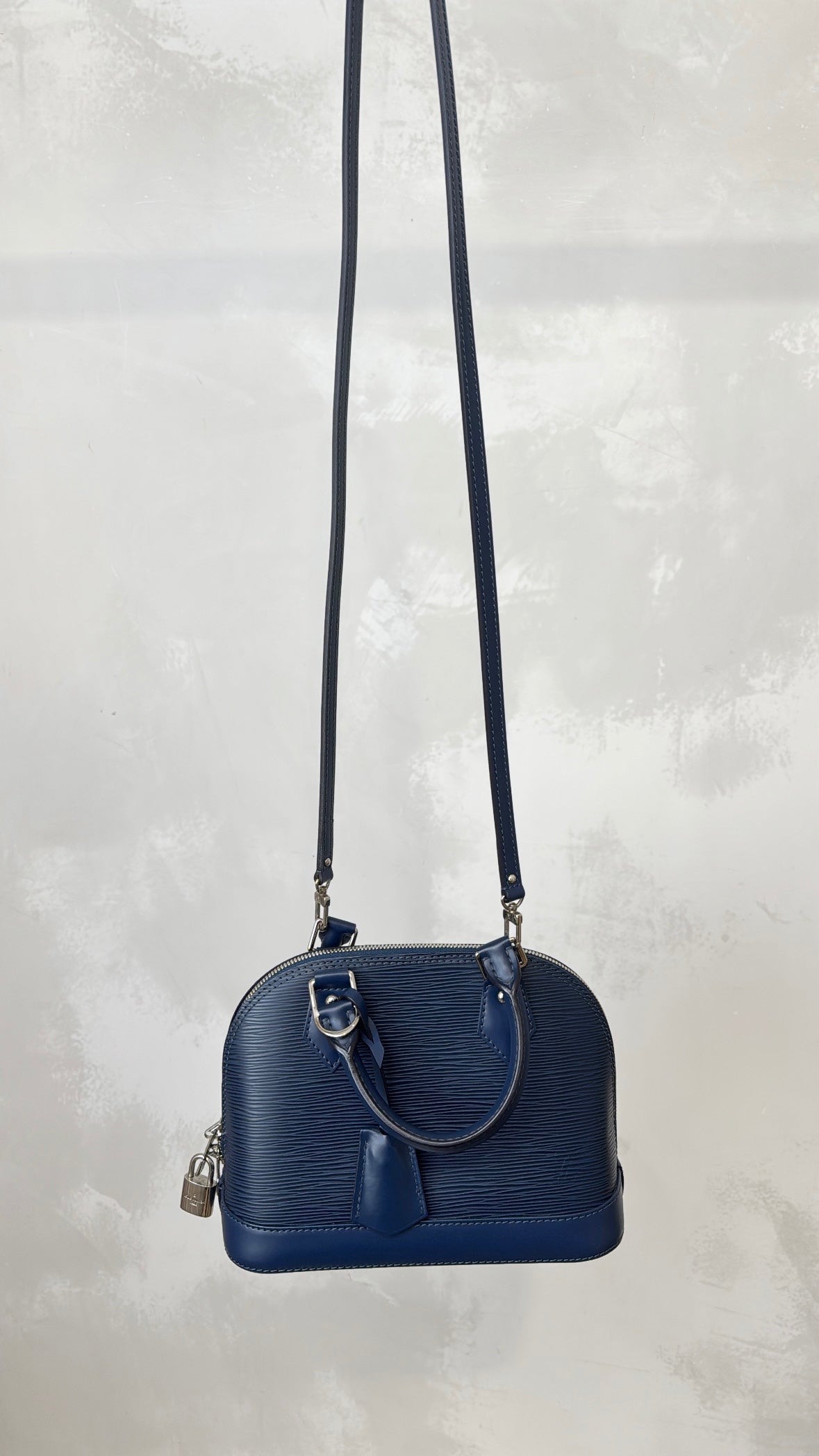 Louis Vuitton Navy Epi Leather Alma BB