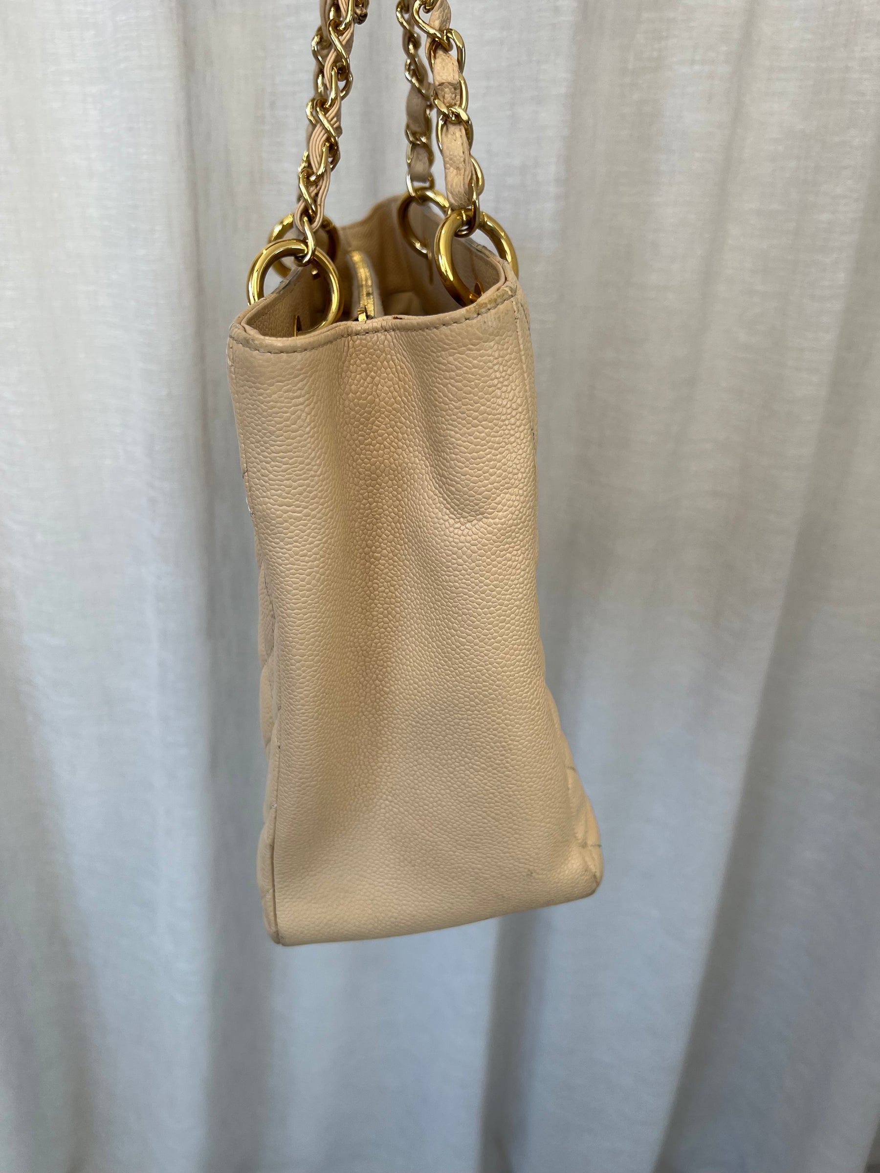 Chanel Beige Caviar Leather GST Shopping Tote