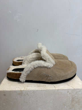JW Anderson Shearling Loafer Beige Suede, 42