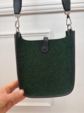 Hermès Green Felted Mini Evelyn Crossbody Bag