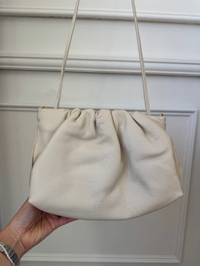 A-ESQUE Stone Leather Ruched Crossbody Pouch
