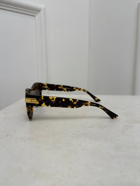 Bottega Veneta Tortoiseshell Round Sunglasses