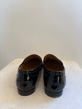 Gucci Black Pantent Loafers, 39