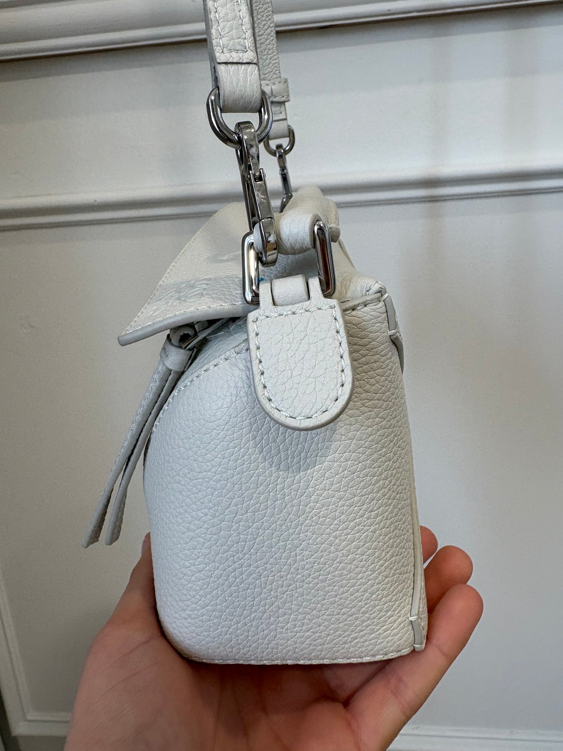 Loewe Chalk Grained Leather Mini Puzzle Edge Bag