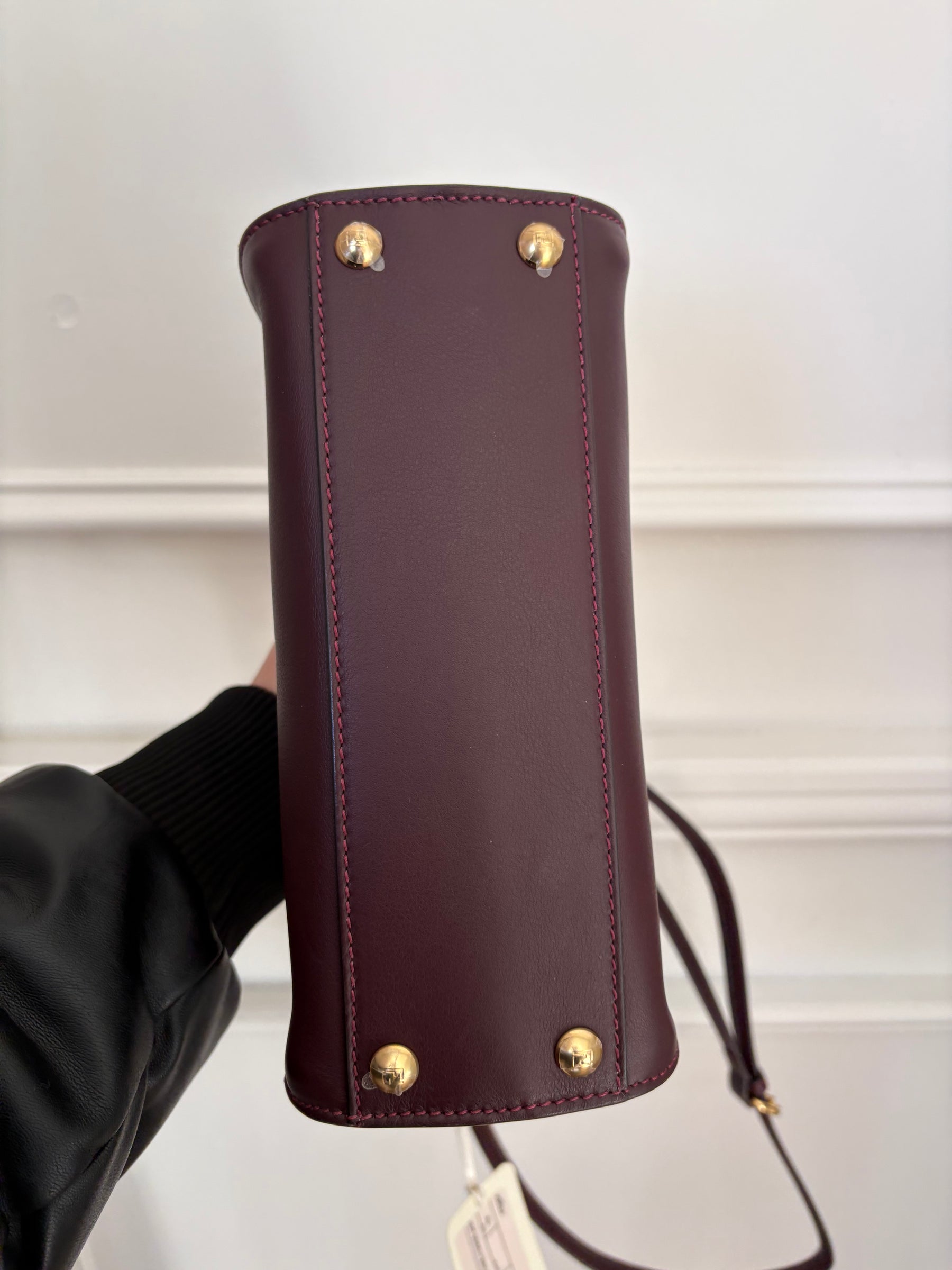 Fendi Peekaboo Mini Bag In Burgundy