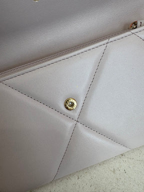 Chanel Light Lilac Leather 19 Flap Wallet