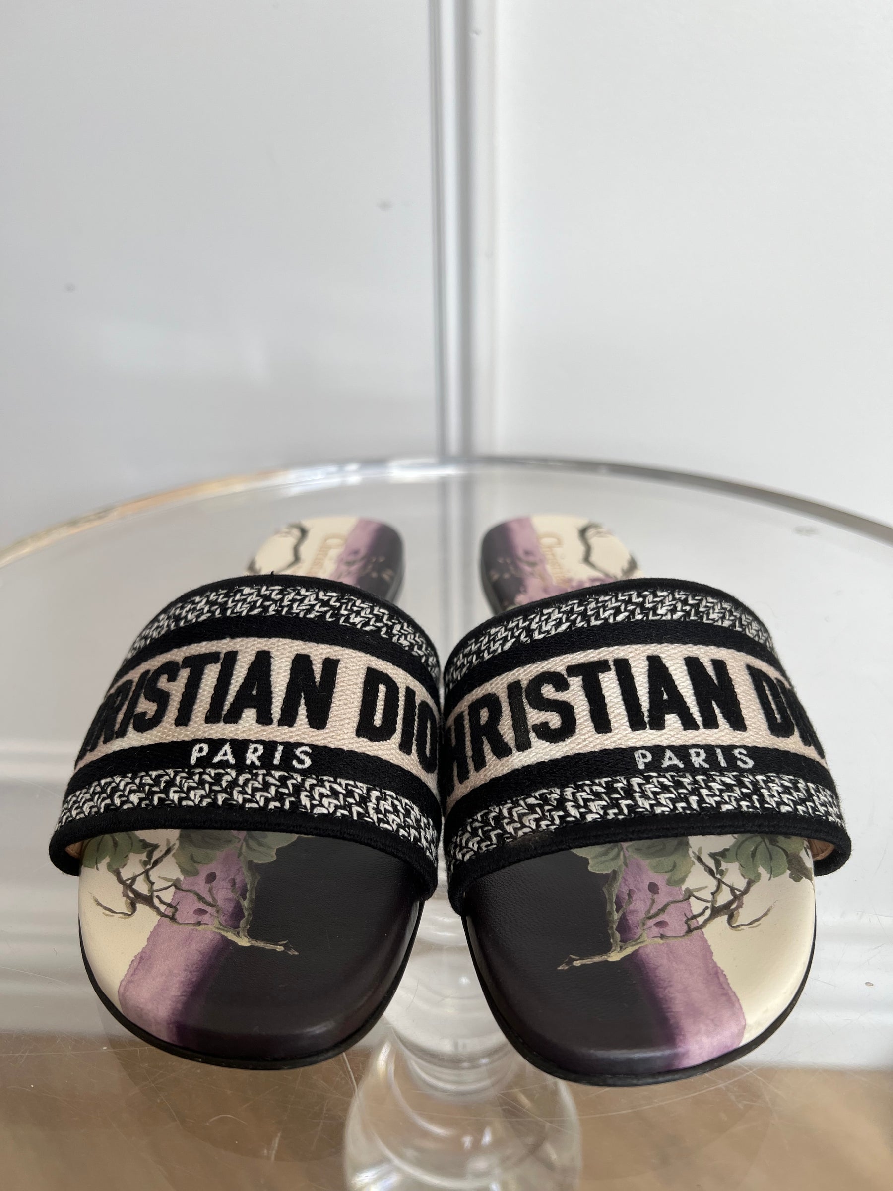 Dior D Way slides Black White, 36