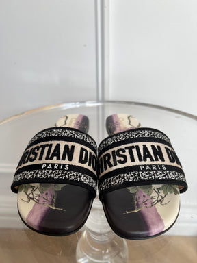 Dior D Way slides Black White, 36