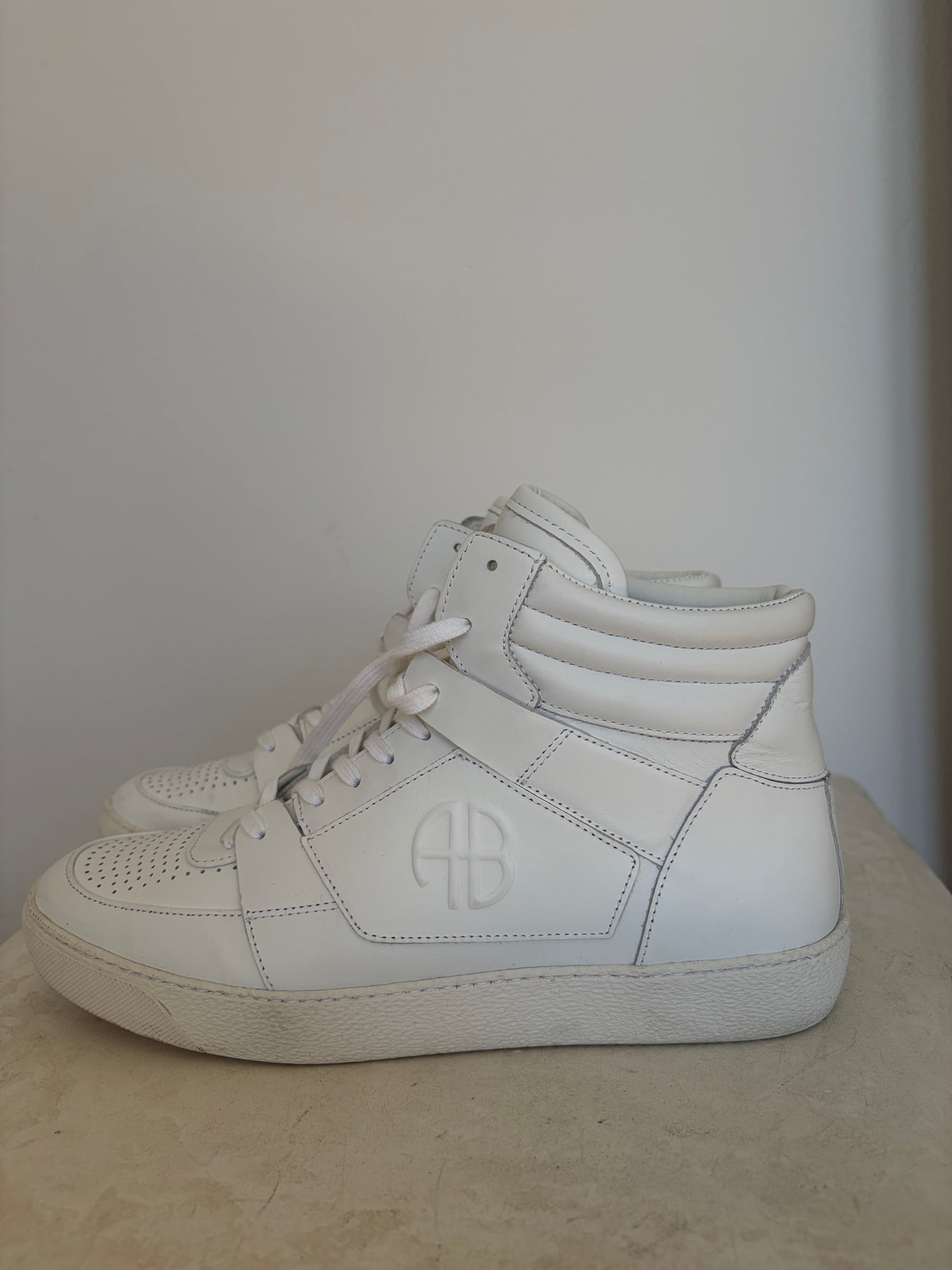 Anine Bing White High Top Sneakers, 40