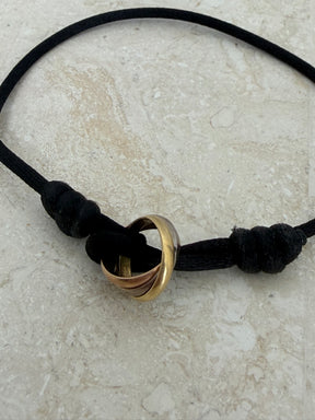 Cartier Black Silk Cord Trinity Bracelet