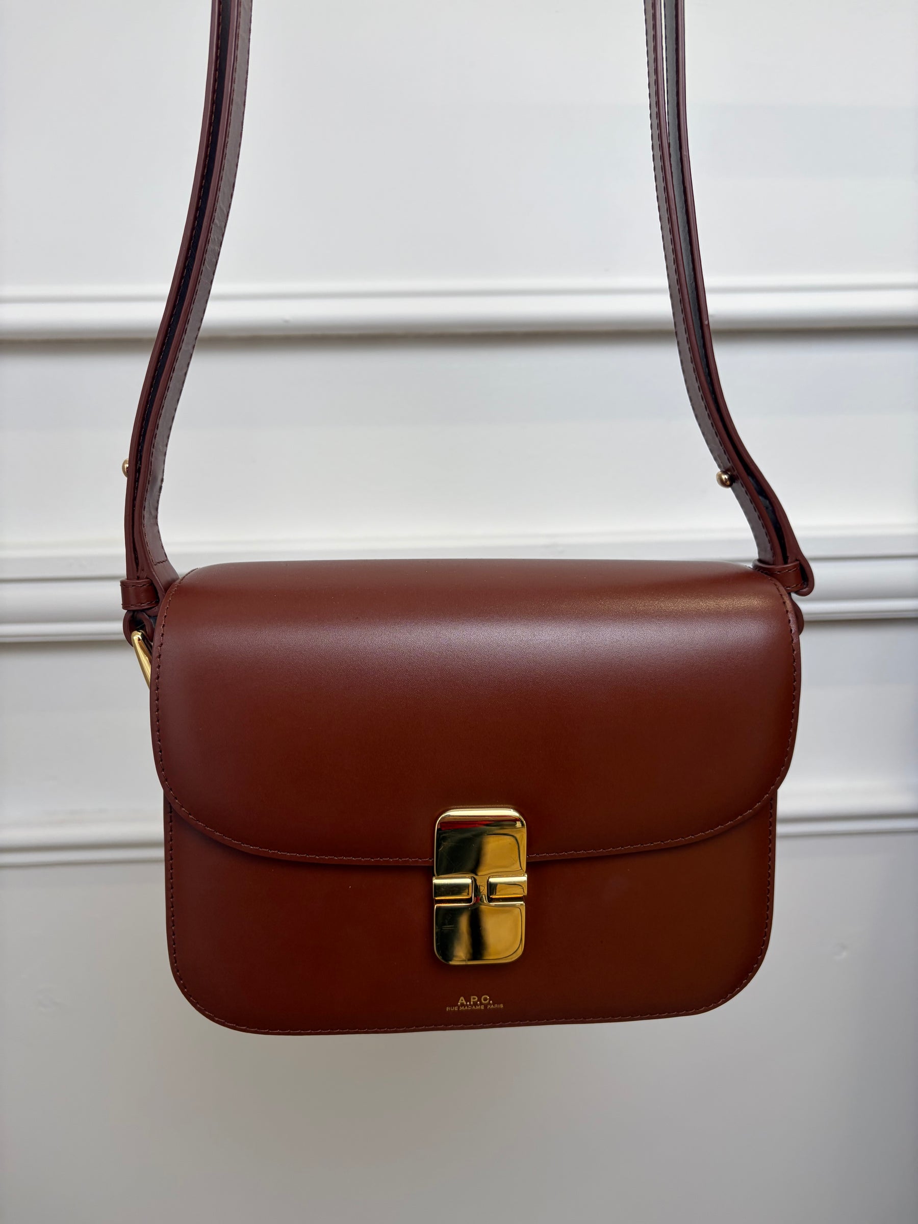 APC Brown Leather Grace Crossbody Bag