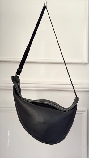 The Row Black Leather Slouchy Banana Bag