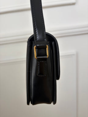 Celine Black Leather Triomphe Crossbody Bag