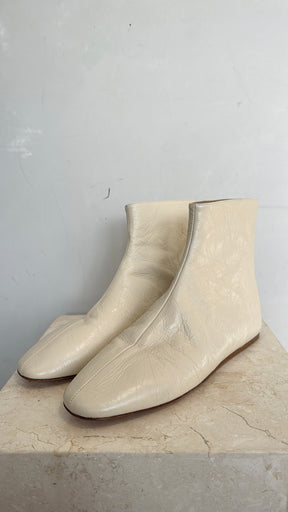 Le Monde Beryl Luna Leather Ankle Boots Cream, 41.5