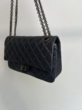 Chanel Dark Grey Lambskin Leather Small Reissue Flap Bag