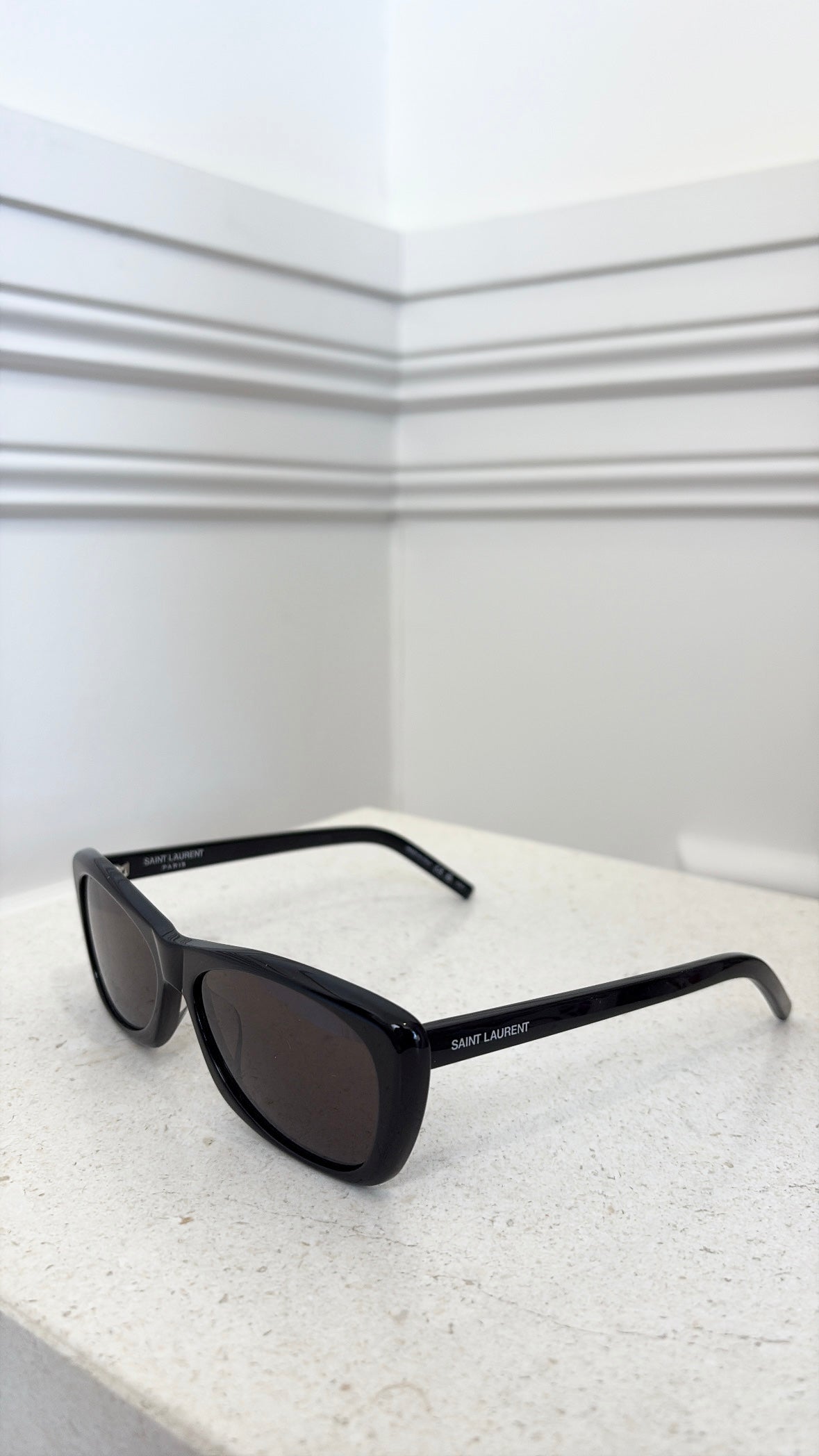 Saint Laurent Black Rectangle Sunglasses