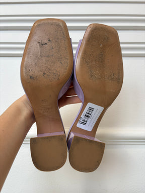Valentino Lilac Patent V Logo Mule, 39.5
