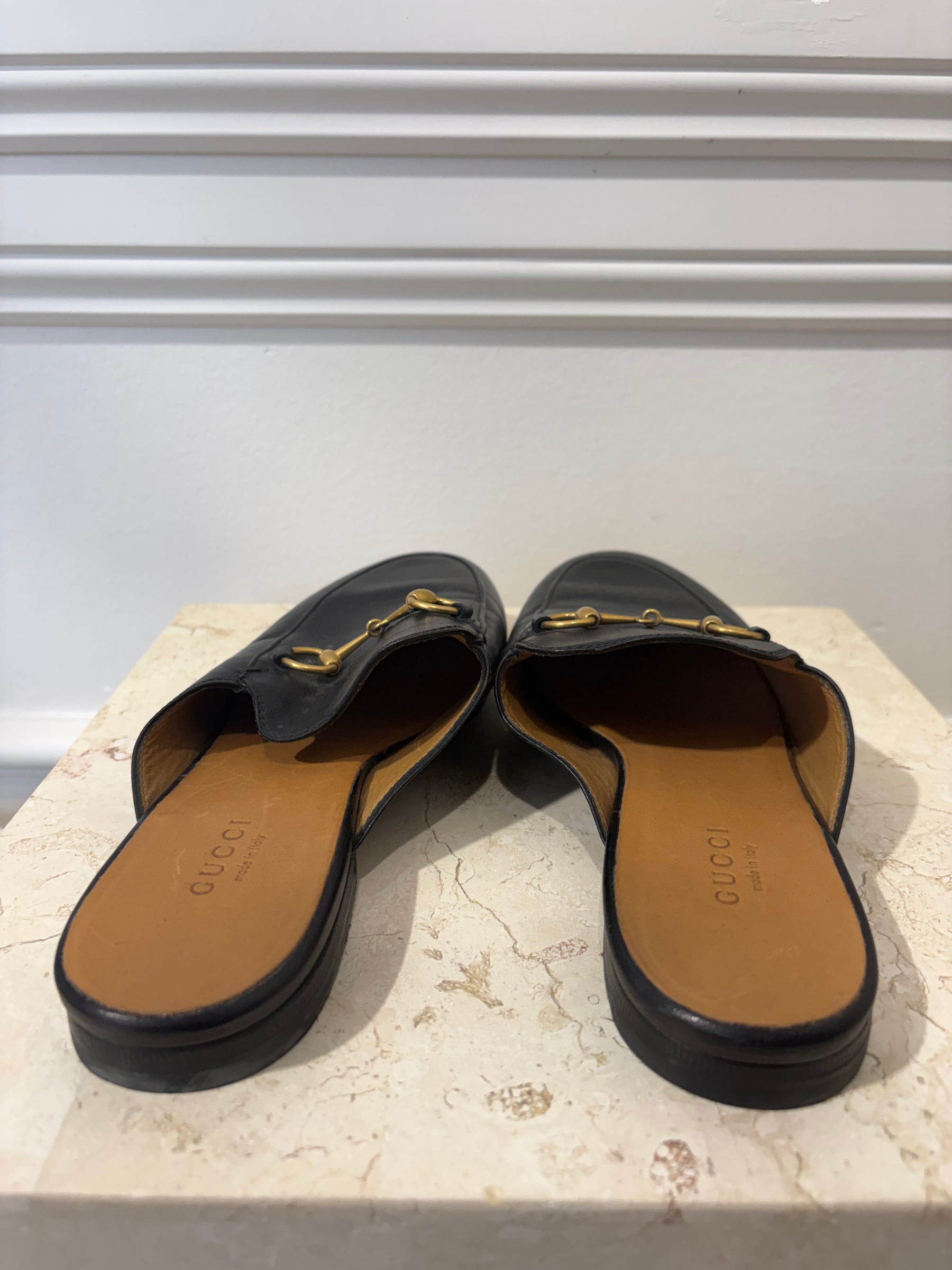 Gucci Black Princetown Mules, 38
