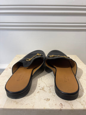 Gucci Black Princetown Mules, 38