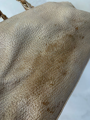 Chanel Gold Leather Bowling Bag