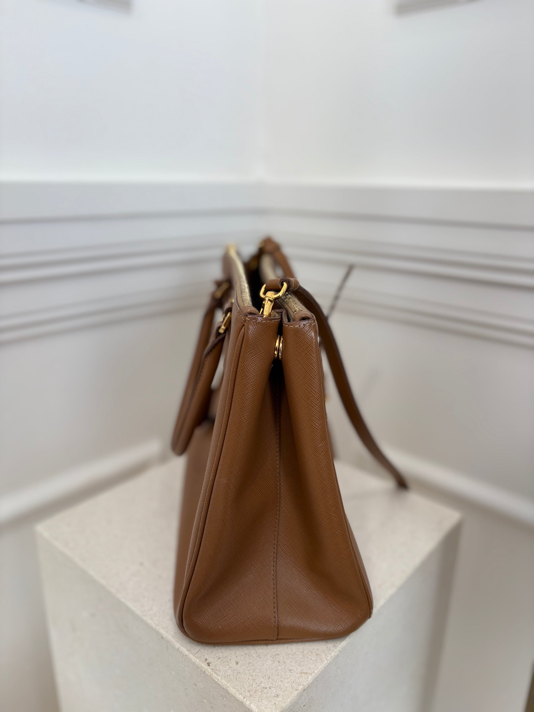Prada Tan Saffiano Leather Galleria Tote