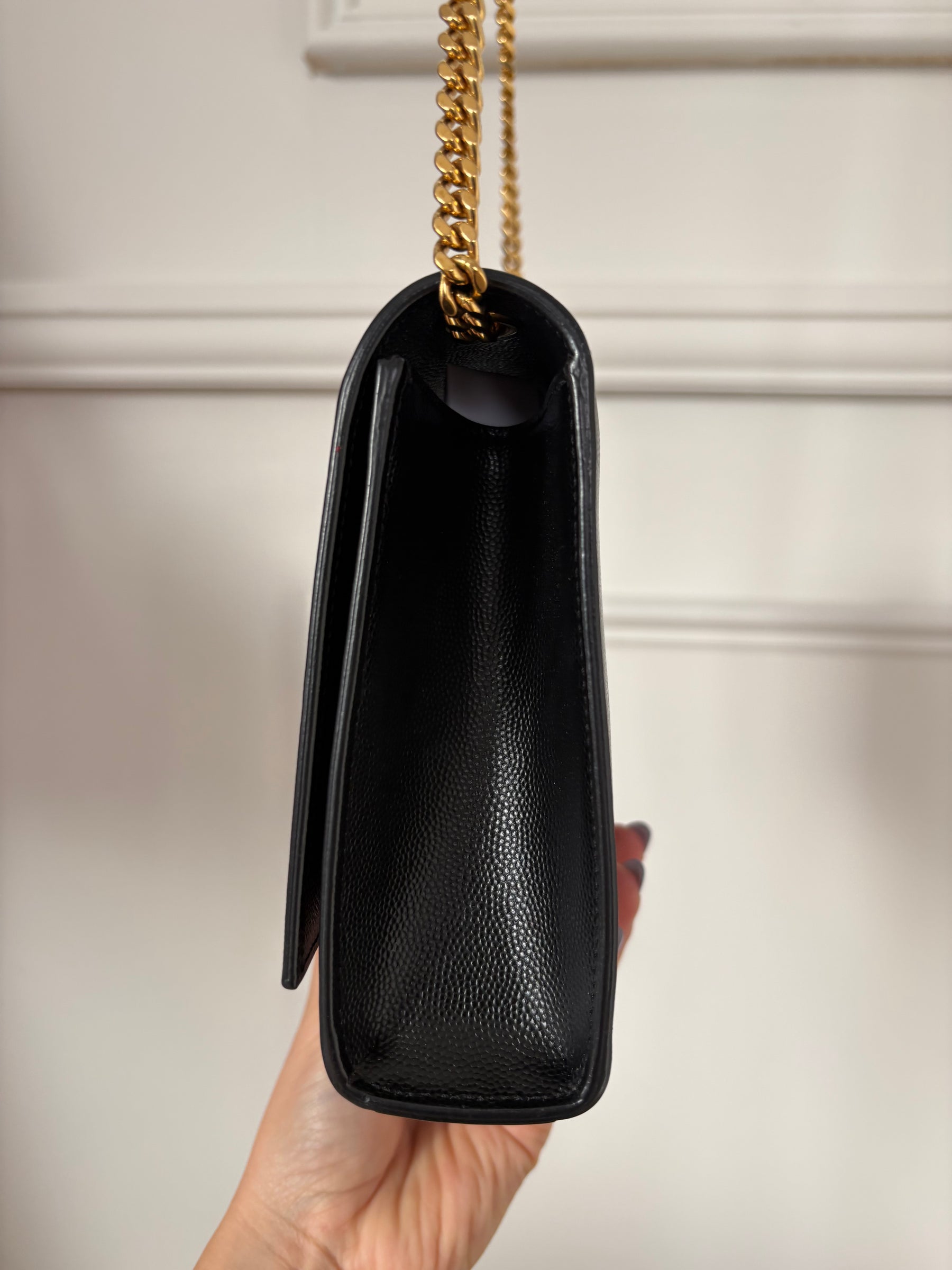 Saint Laurent Black Grained Leather Kate Bag