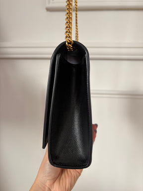 Saint Laurent Black Grained Leather Kate Bag