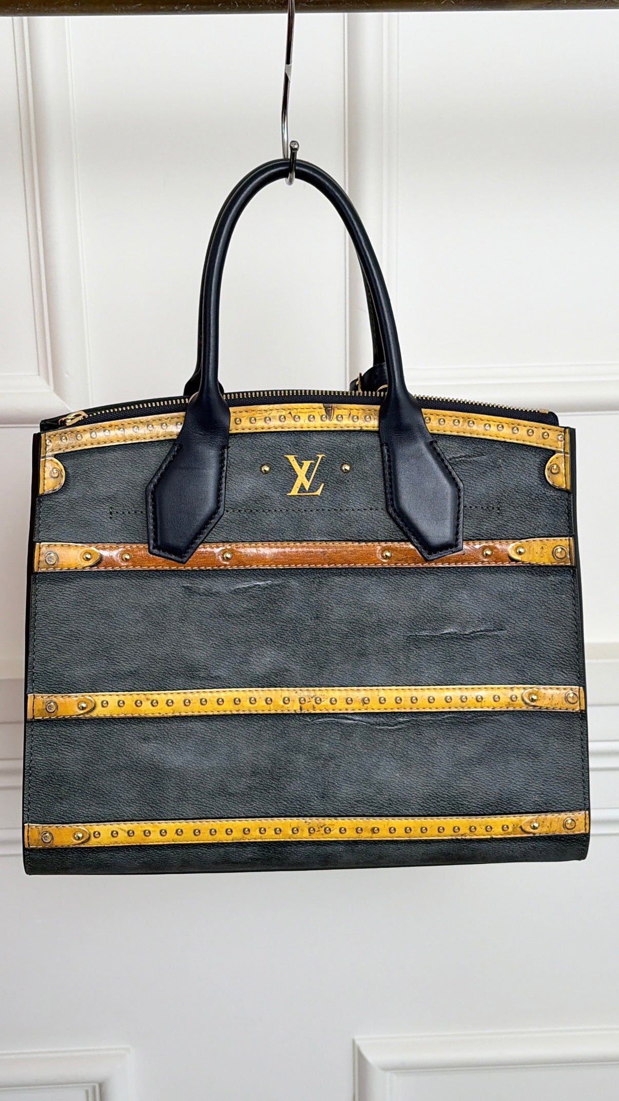 Louis Vuitton Calfskin Trunk City Steamer MM Bag