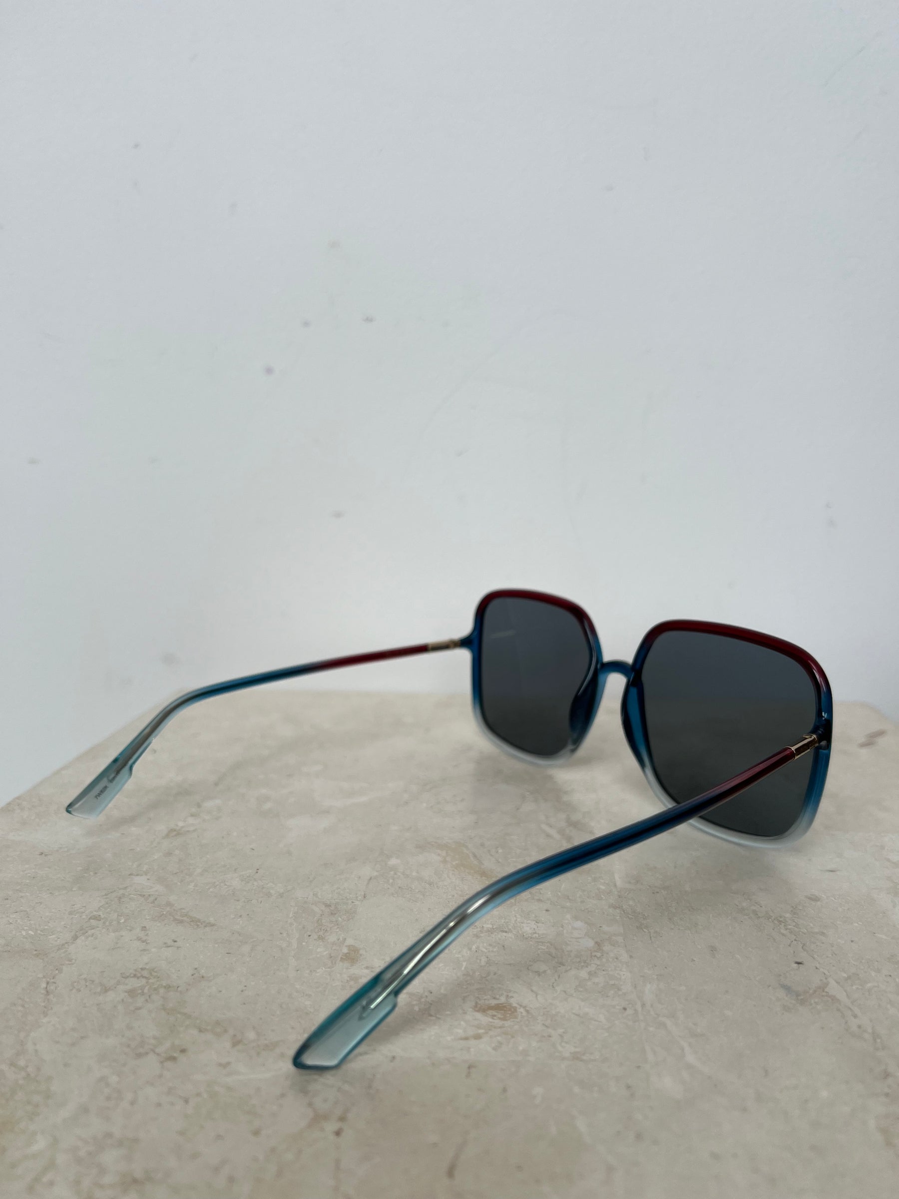 Dior Red and Blue Overszied Square Sunglasses