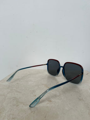 Dior Red and Blue Overszied Square Sunglasses
