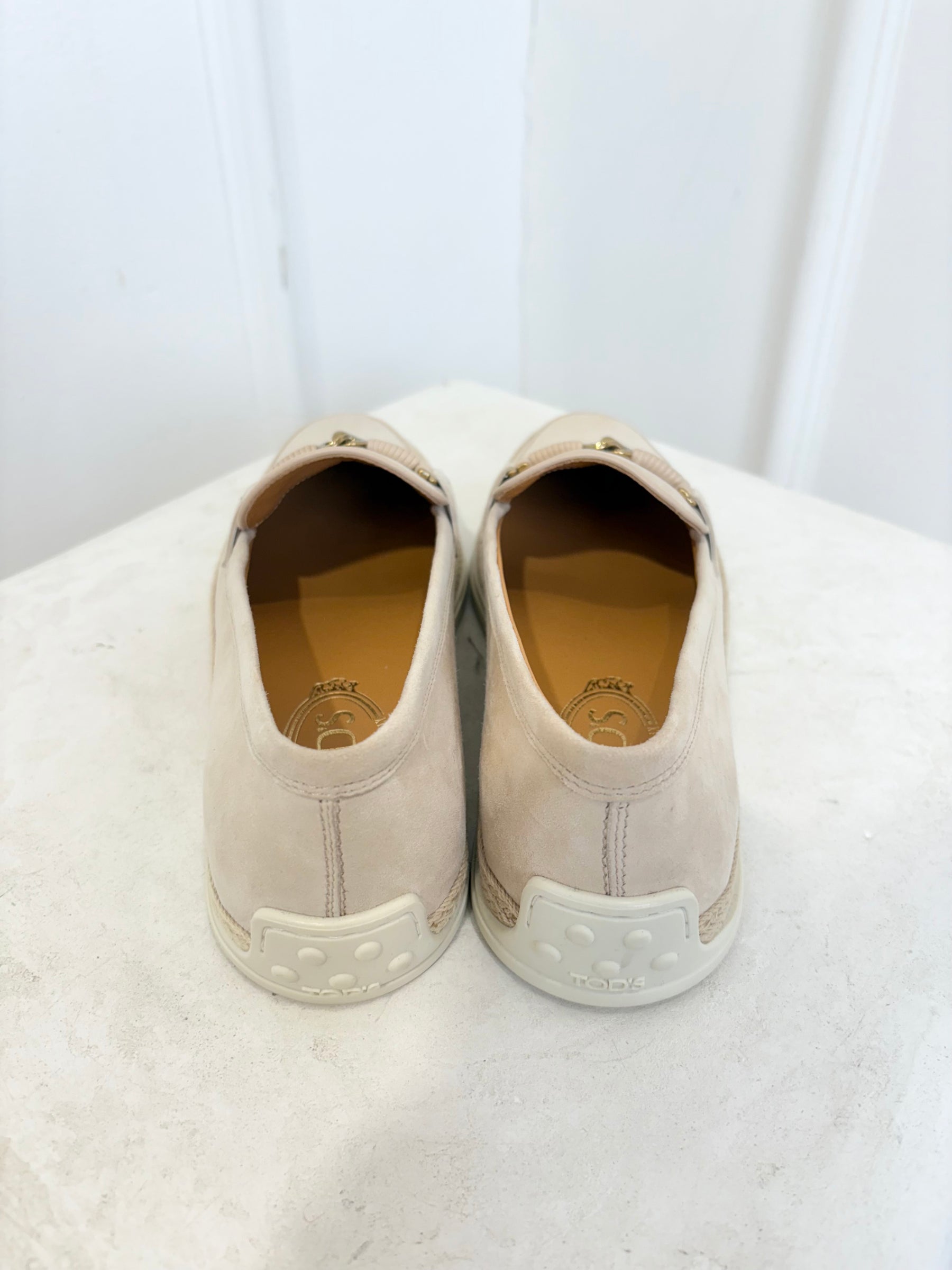 Tod's Beige Suede Loafers, 38.5