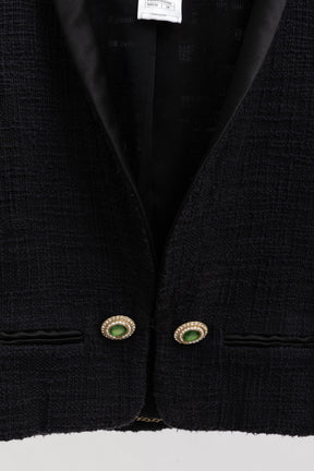 Chanel Black Tweed Paris-Bombay Smoking Jacket, 34 FR