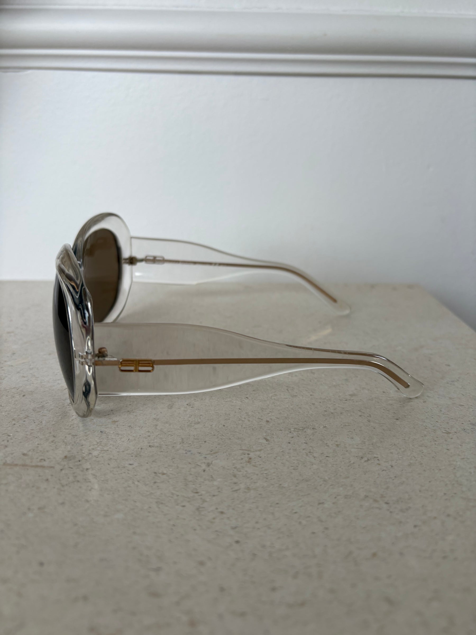 Balenciaga Clear Round Sunglasses