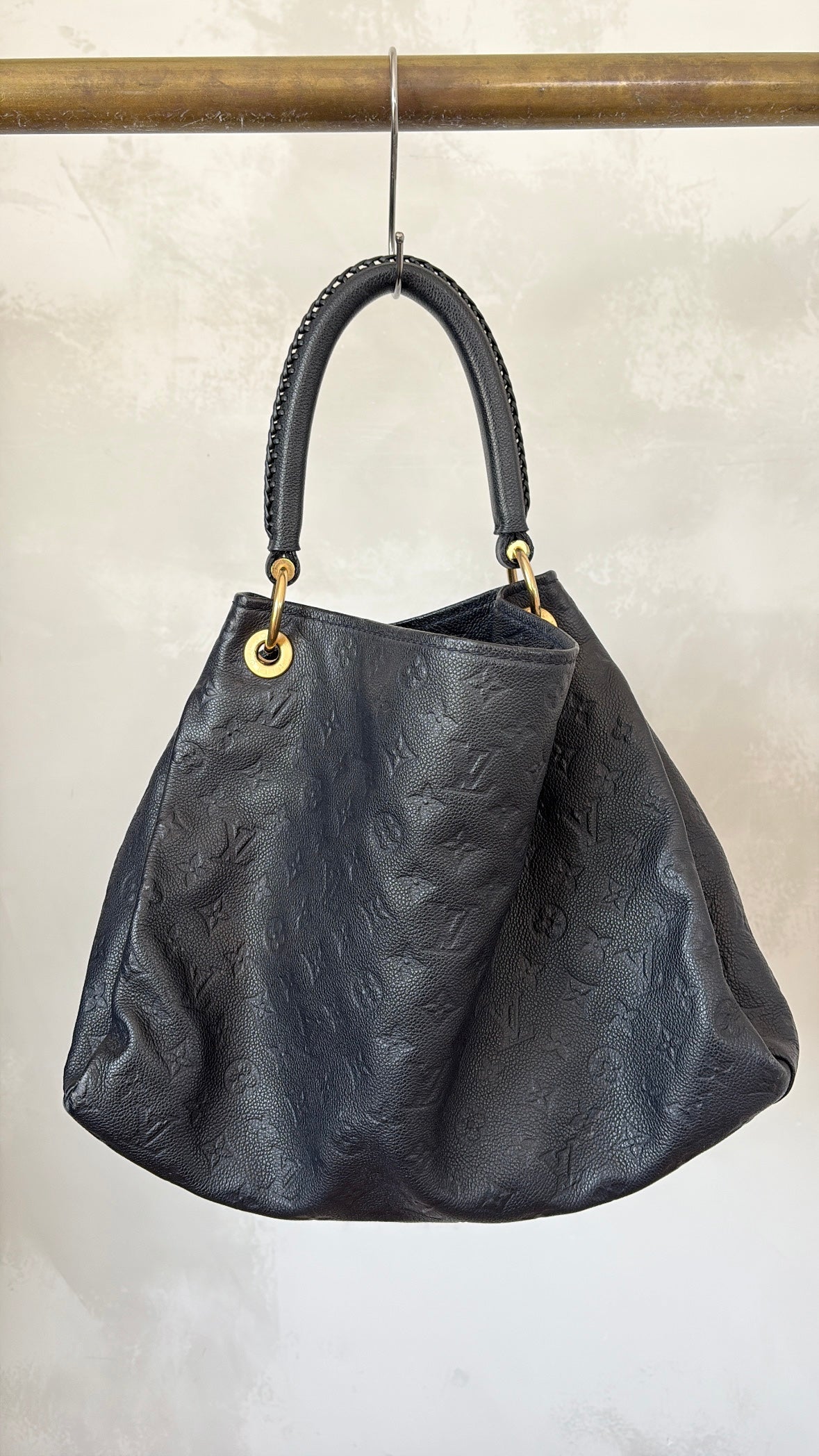 Louis Vuitton Navy Empreinte Leather Artsy Bag,