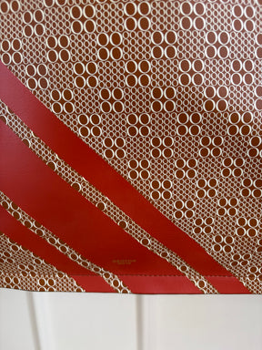 Oroton Tan red and White logo Tote Bag