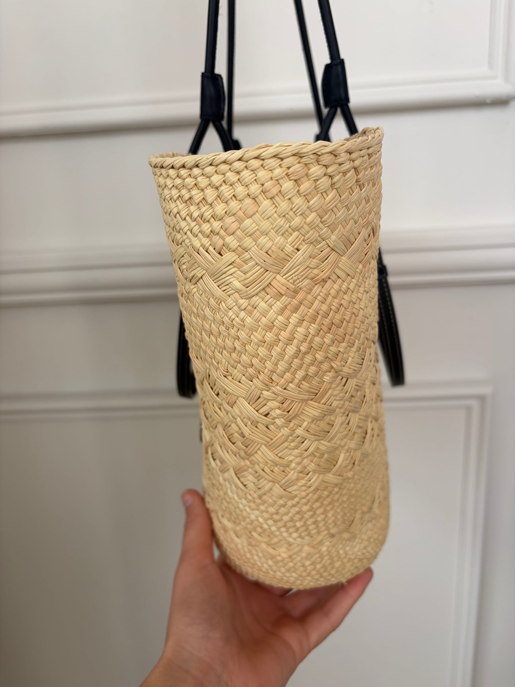 Loewe Medium Anagram Basket Bag In Irica Palm and Calfskin