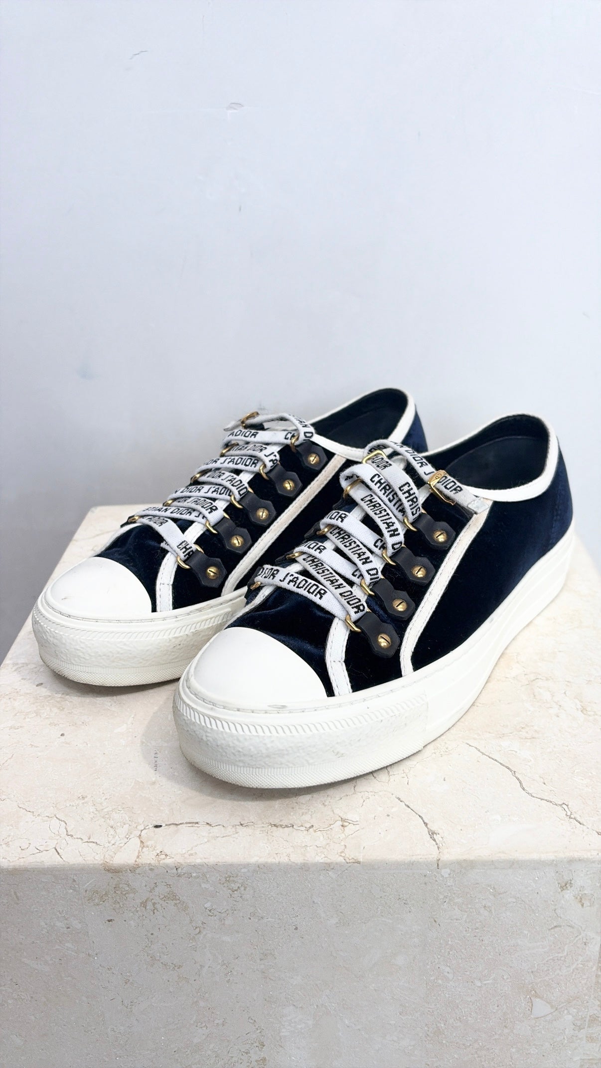 Dior Navy Velvet Walk'N'Dior, 36.5