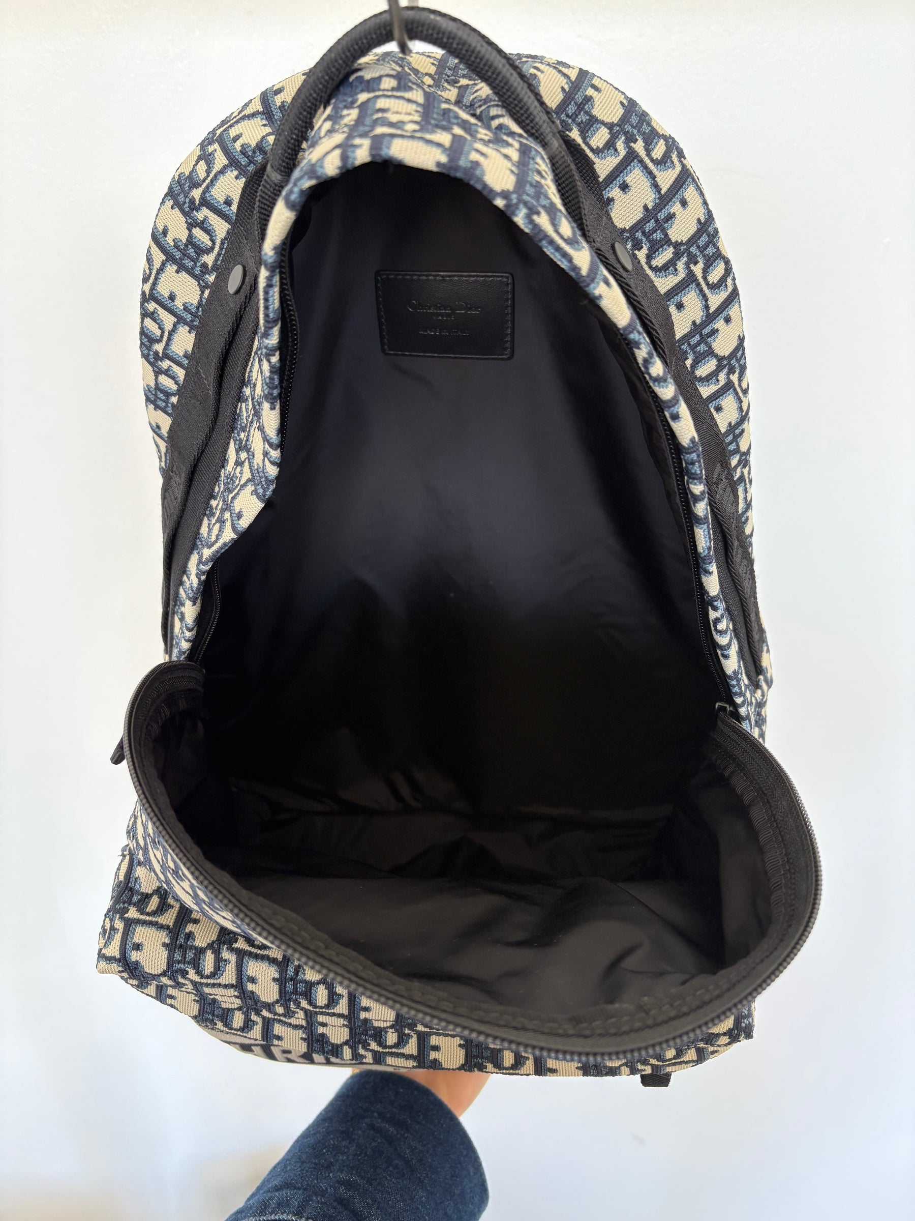 Dior Travel Backpack Blue Dior Oblique Jacquard