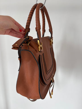 Chloé Tan Leather Medium Marcie Shoulder Bag