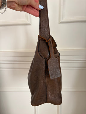 Prada Chocolate Brown Leather Hobo Bag