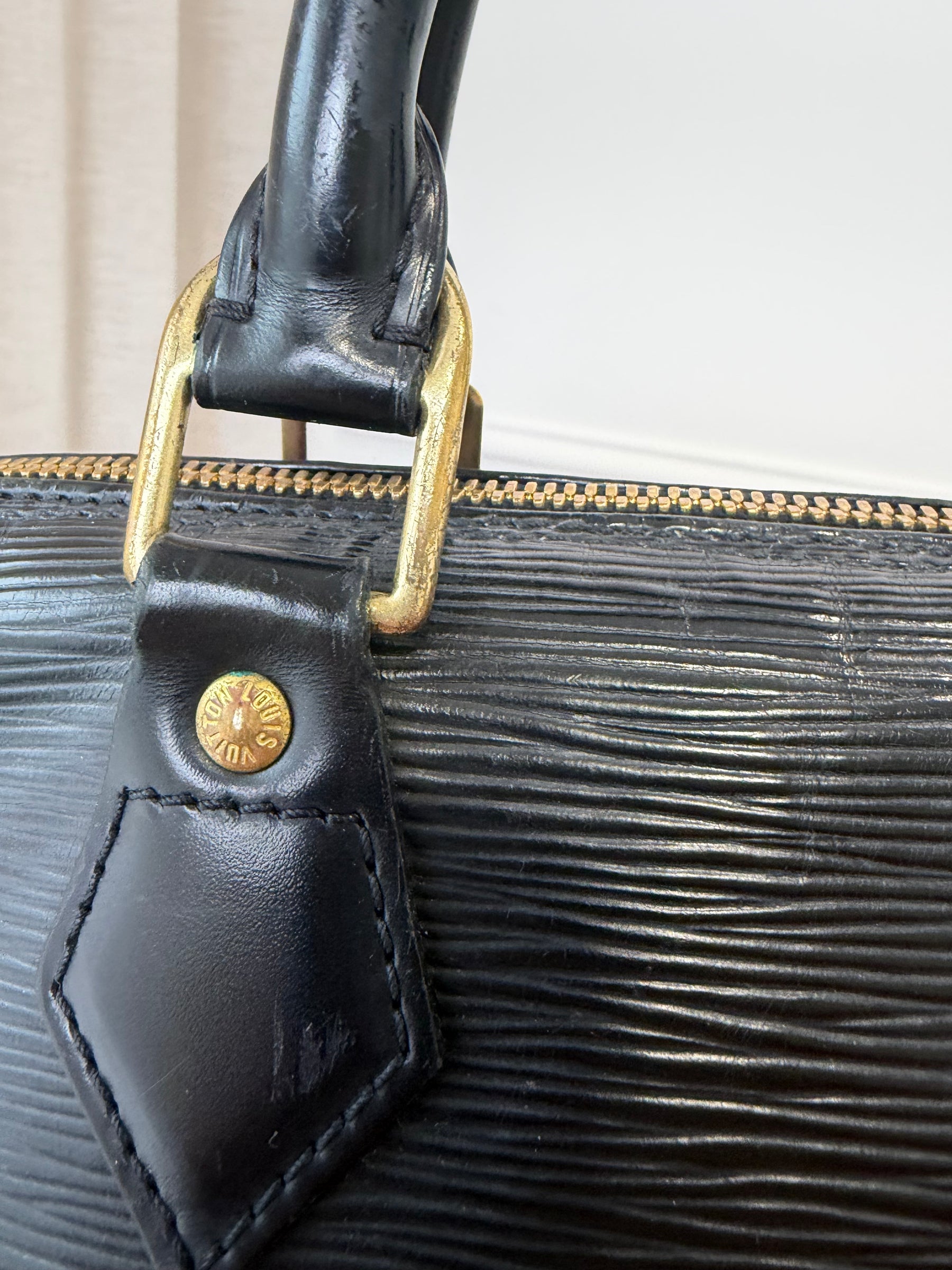 Louis Vuitton Black Epi Leather Alma PM Bag