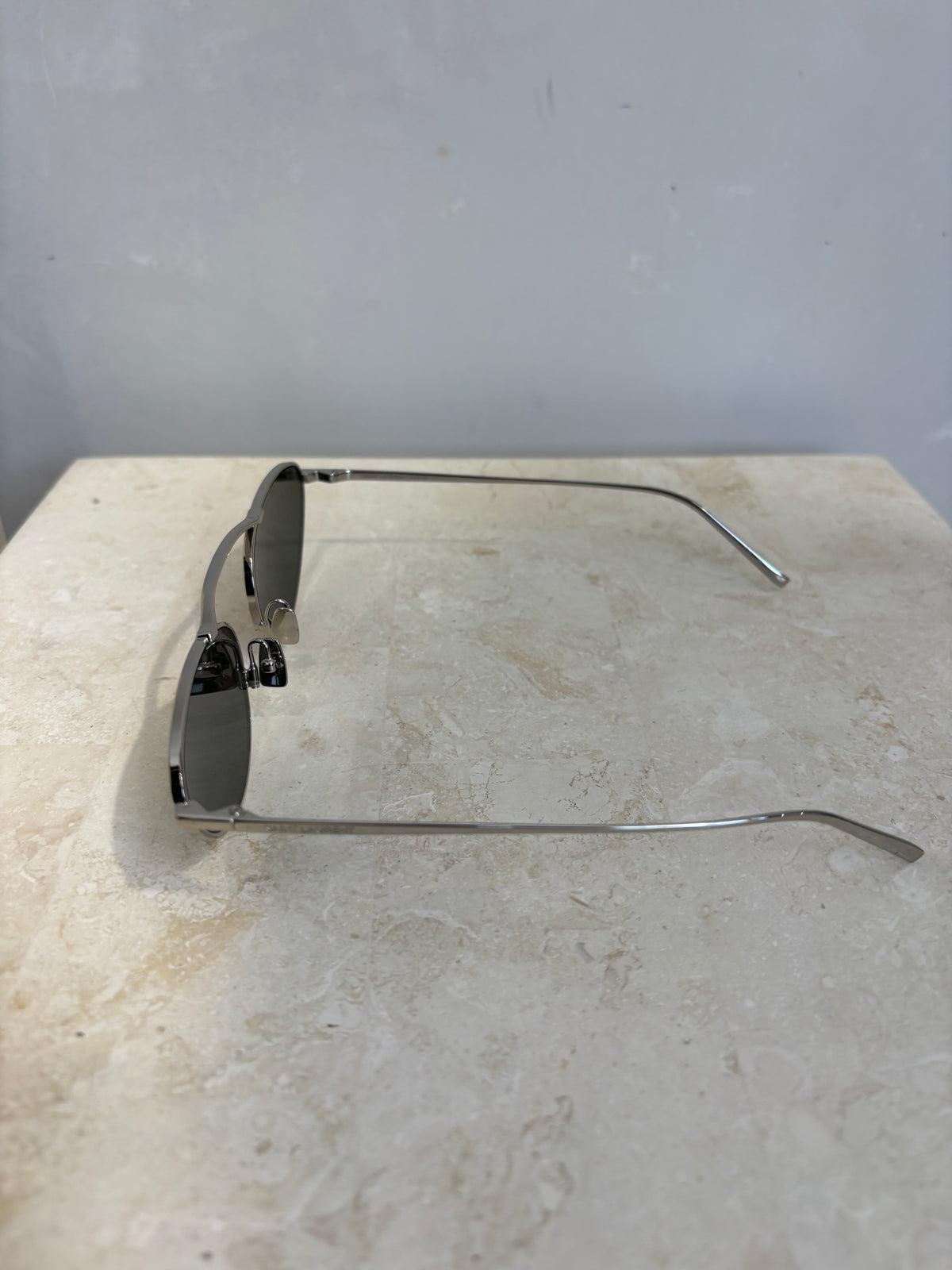 Saint Laurent Silver Cat Eye Sunglasses