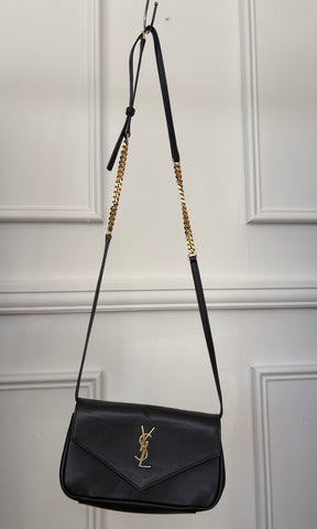 Saint Laurent Black Leather Envelope Crossbody bag