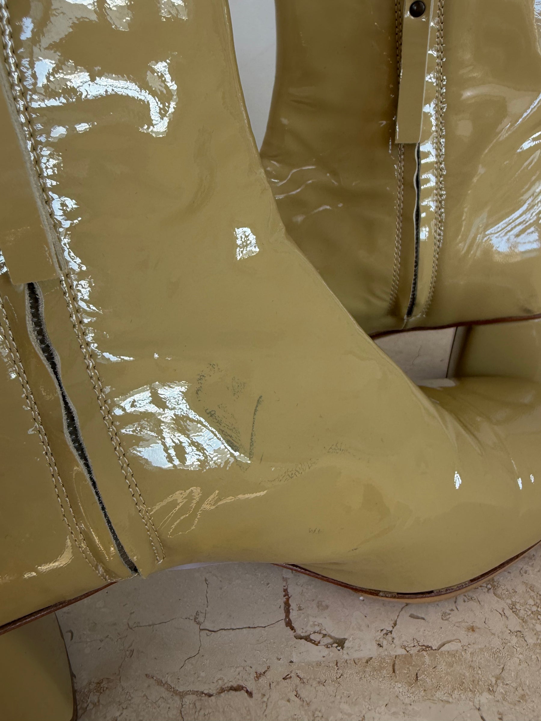 Forte Forte Beige Patent Ankle Boots, 39
