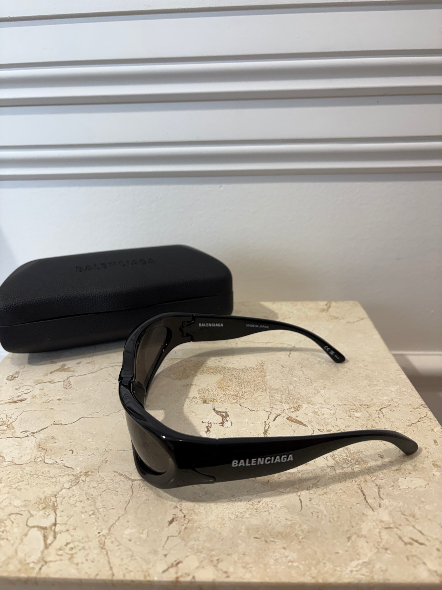 Balenciaga Black Wrap Around Sunglasses