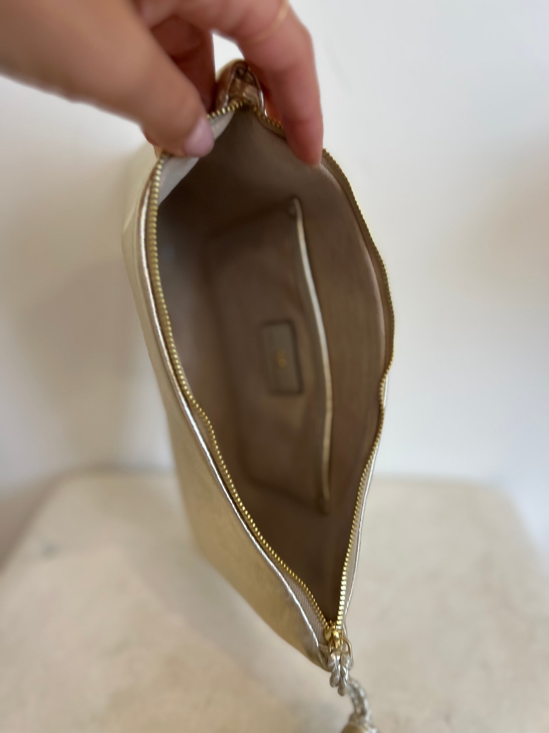 Anya Hindmarch Gold Padded Tassel Clutch