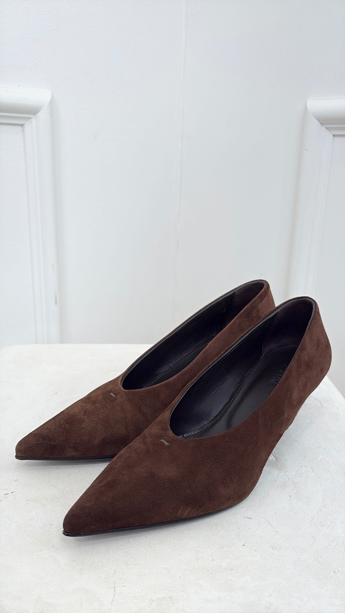 bassike Brown Suede Pointed Pump, 37